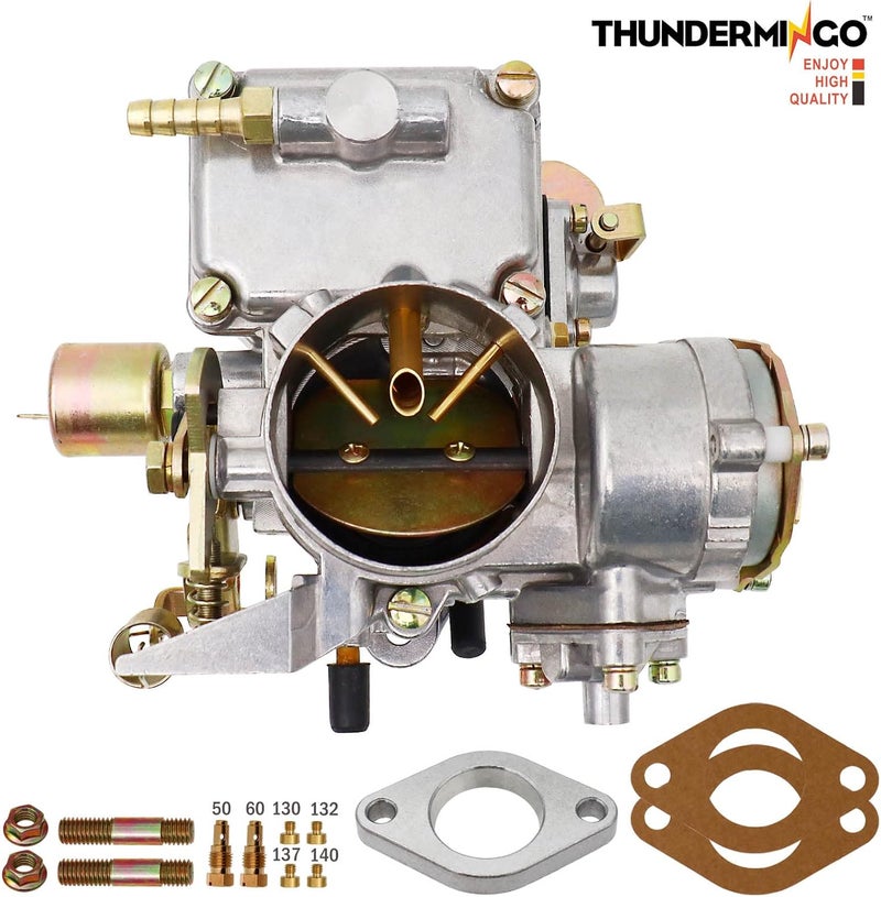 THUNDERMINGO 39 Pict-3 Carburetor For VW Beetles Super Beetles 1971-1979 Dual Port 1600cc Air Cooled Type 12V Engine Electric Choke Volkswagen Bug Bus Thing Karmann Ghia Sedan Kombi, SOLEX 39MM 113129031K - Image 3